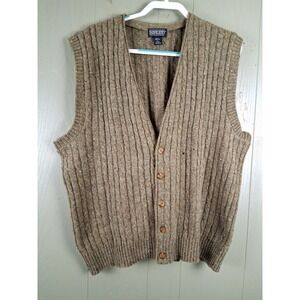 Vintage Lands End Shetland Wool Vest for Crafts Sewing Has Holes Cut‎ Up Fabric
